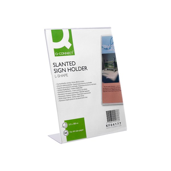 Expositor Sobremesa Q-Connect Con Forma De L Metacrilato Tamaño 213X300 Mm