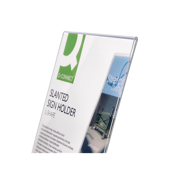 Expositor Sobremesa Q-Connect Con Forma De L Metacrilato Tamaño 213X300 Mm