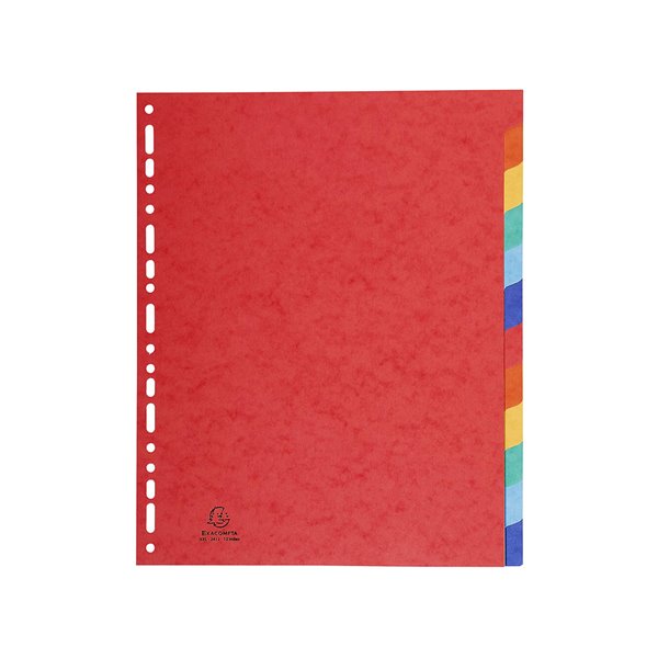 Separador Exacompta Cartulina Simil Prespan Juego De 12 Separadores Din A4+ Multitaladro Colores Vivos