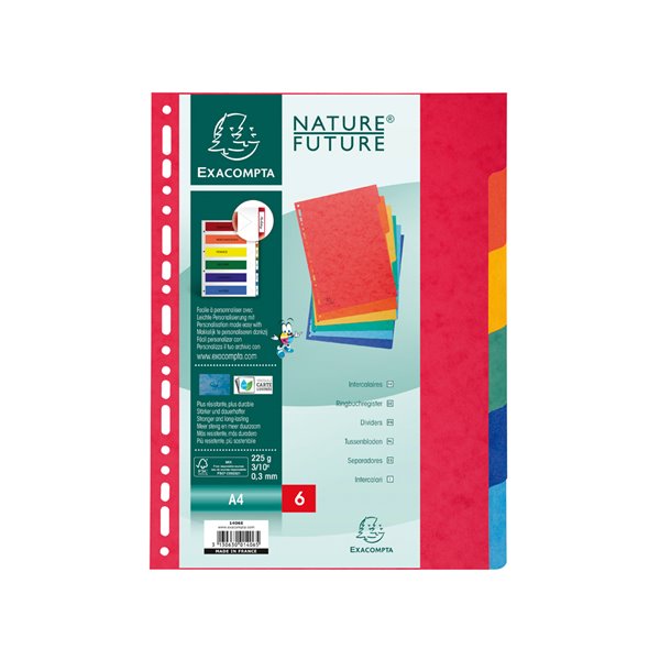 Separador Exacompta Cartulina Simil Prespan Juego De 12 Separadores Din A4 Multitaladro Colores Vivos