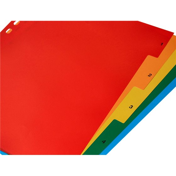 Separador Q-Connect Plastico Juego De 5 Separadores Din A4 Multitaladro