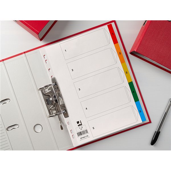 Separador Q-Connect Plastico Juego De 5 Separadores Din A4 Multitaladro