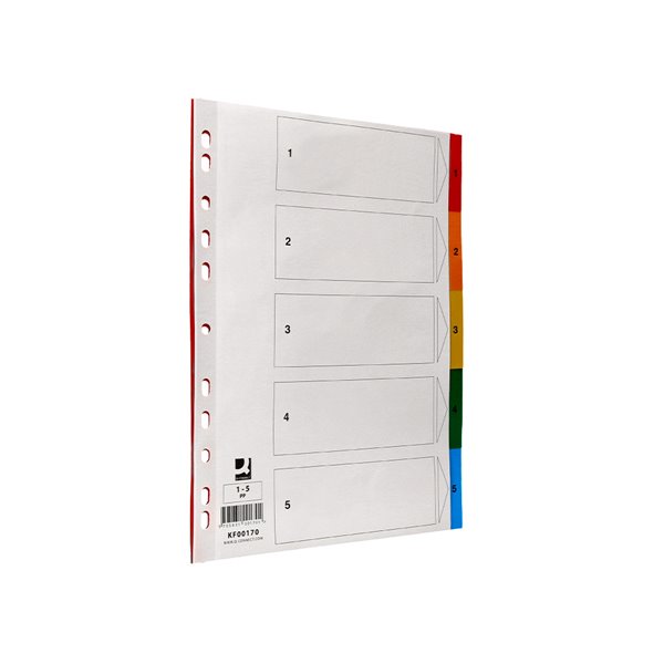 Separador Q-Connect Plastico Juego De 5 Separadores Din A4 Multitaladro