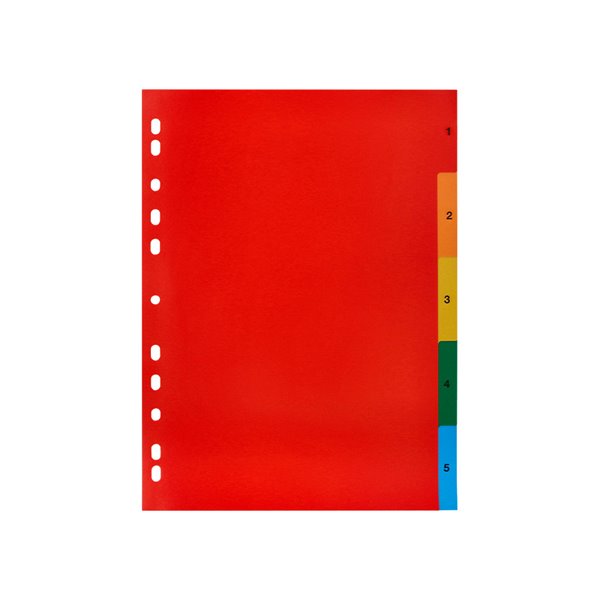 Separador Q-Connect Plastico Juego De 5 Separadores Din A4 Multitaladro