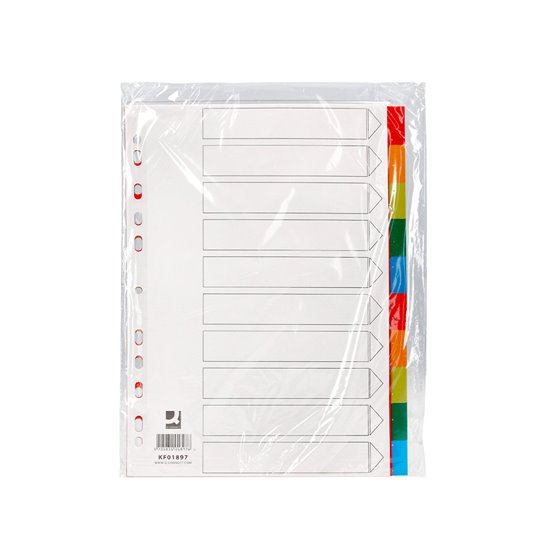 Separador Q-Connect Plastico Juego De 10 Separadores Din A4 Multitaladro
