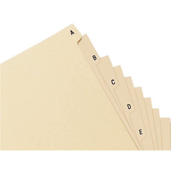 Indice Alfabetico Liderpapel Cartulina Para Archivador 15 Posiciones A-Z Cuarto Apaisado