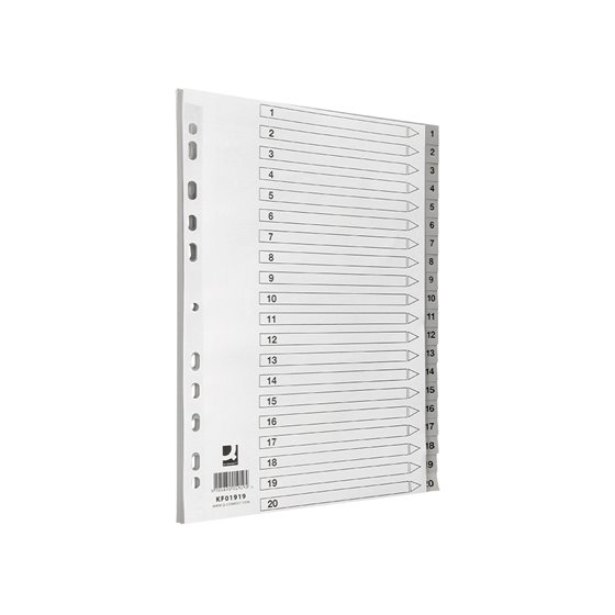 Separador Numerico Q-Connect Plastico 1-20 Juego De 20 Separadores Din A4 Multitaladro