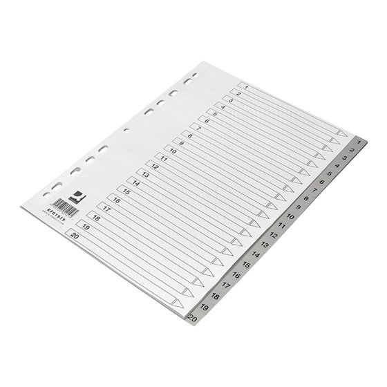 Separador Numerico Q-Connect Plastico 1-20 Juego De 20 Separadores Din A4 Multitaladro