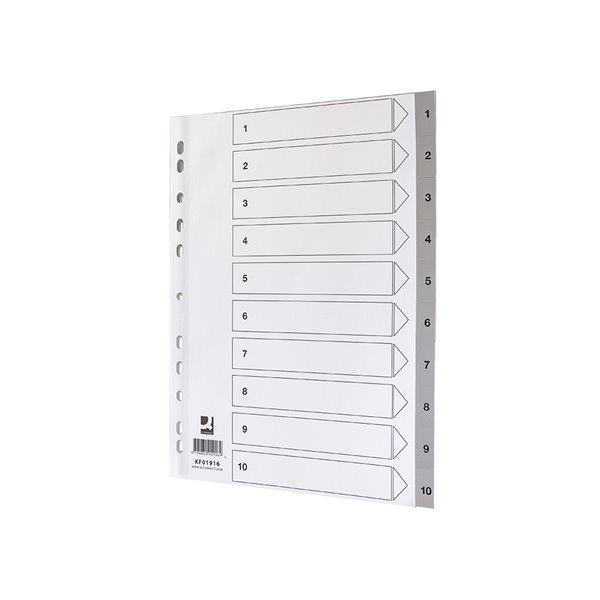 Separador Numerico Q-Connect Plastico 1-10 Juego De 10 Separadores Din A4 Multitaladro