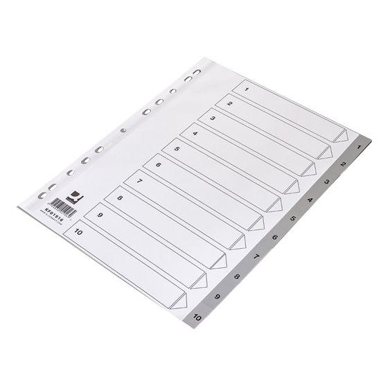 Separador Numerico Q-Connect Plastico 1-10 Juego De 10 Separadores Din A4 Multitaladro