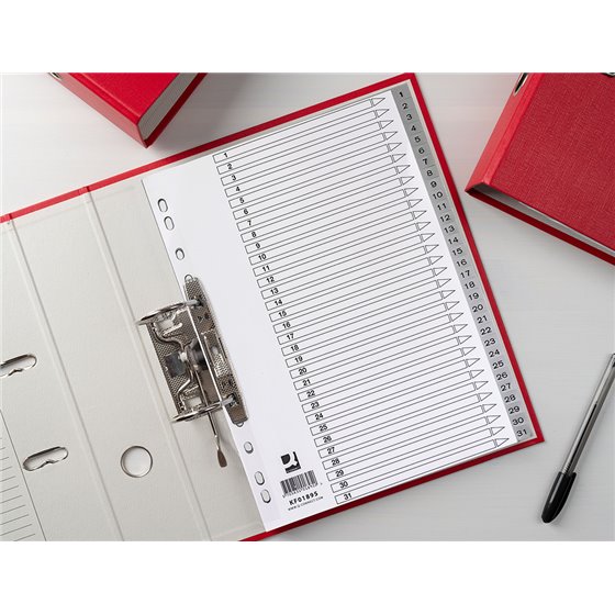 Separador Numerico Q-Connect Plastico 1-31 Juego De 31 Separadores Din A4 Multitaladro