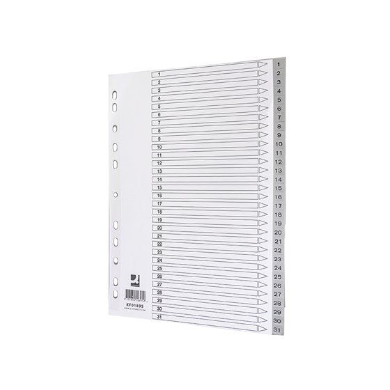 Separador Numerico Q-Connect Plastico 1-31 Juego De 31 Separadores Din A4 Multitaladro