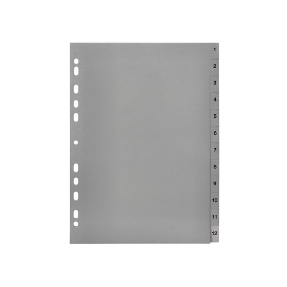 Separador Numerico Q-Connect Plastico 1-12 Juego De 12 Separadores Din A4 Multitaladro