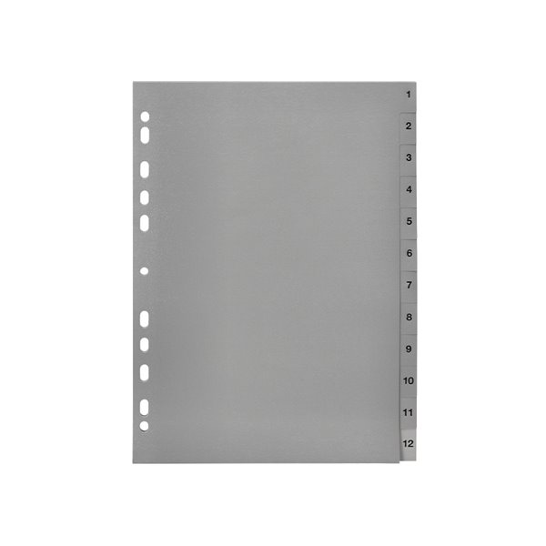 Separador Numerico Q-Connect Plastico 1-12 Juego De 12 Separadores Din A4 Multitaladro