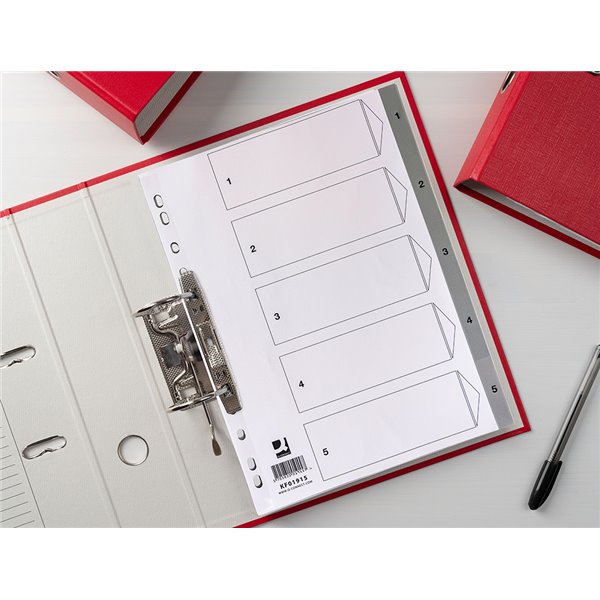 Separador Numerico Q-Connect Plastico 1-5 Juego De 5 Separadores Din A4 Multitaladro