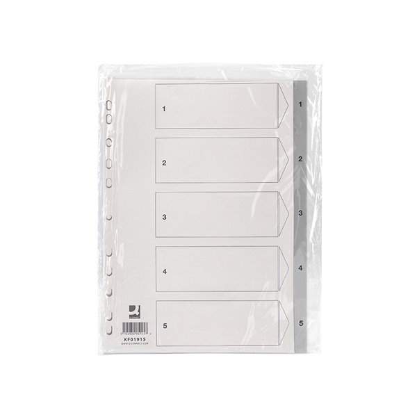 Separador Numerico Q-Connect Plastico 1-5 Juego De 5 Separadores Din A4 Multitaladro