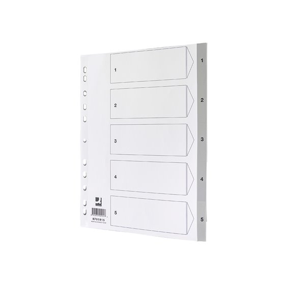 Separador Numerico Q-Connect Plastico 1-5 Juego De 5 Separadores Din A4 Multitaladro
