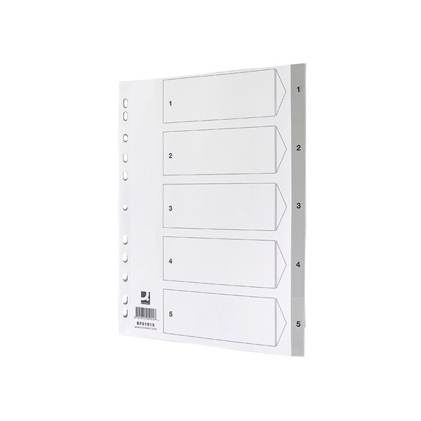 Separador Numerico Q-Connect Plastico 1-5 Juego De 5 Separadores Din A4 Multitaladro