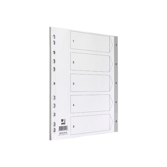 Separador Numerico Q-Connect Plastico 1-5 Juego De 5 Separadores Din A4 Multitaladro