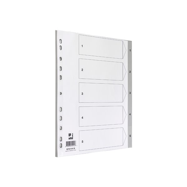 Separador Numerico Q-Connect Plastico 1-5 Juego De 5 Separadores Din A4 Multitaladro