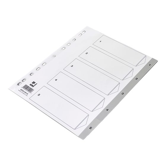 Separador Numerico Q-Connect Plastico 1-5 Juego De 5 Separadores Din A4 Multitaladro