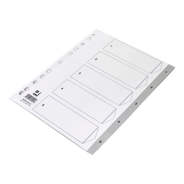 Separador Numerico Q-Connect Plastico 1-5 Juego De 5 Separadores Din A4 Multitaladro