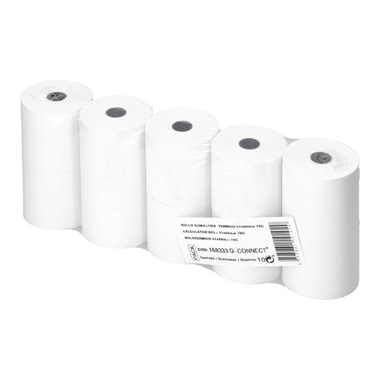 Rollo Sumadora Termico Q-Connect 57 Mm Ancho X 60 Mm Diametro Sin Bisfenol A Papel De 70 G/M2