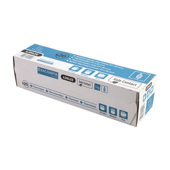 Rollo Sumadora Exacompta Safe Contact Termico 57 Mm X 30 Mm 52 G/M2