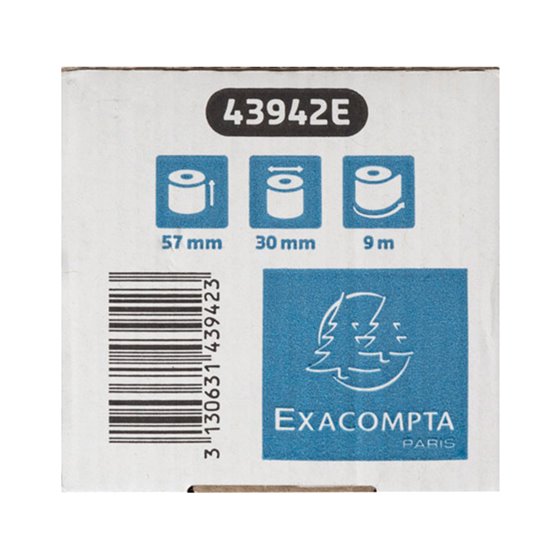 Rollo Sumadora Exacompta Safe Contact Termico 57 Mm X 30 Mm 52 G/M2