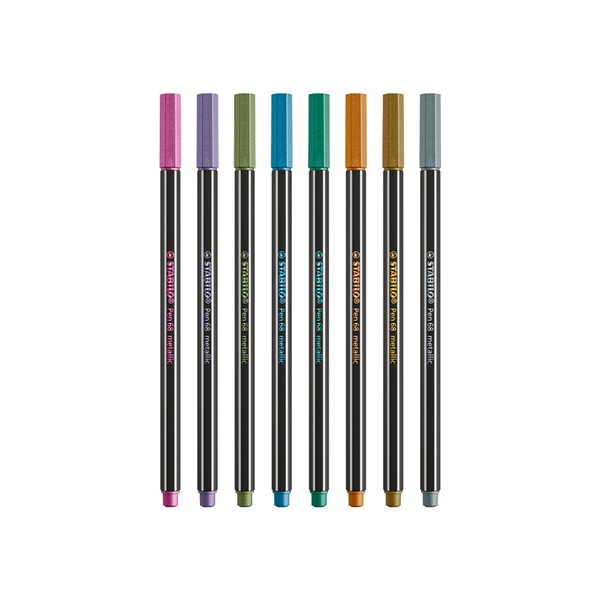 Rotulador Stabilo Punta De Fibra Pen 68 Metallic Estuche Plastico De 8 Unidades Colores Surtidos