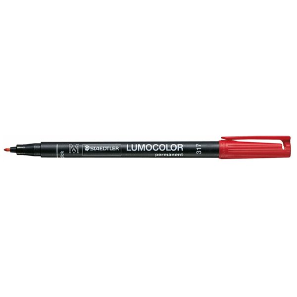 Rotulador Staedtler Lumocolor Retroproyeccion Punta De Fibrapermanente 317-2 Rojo Punta Media Redonda 0.8-1 Mm