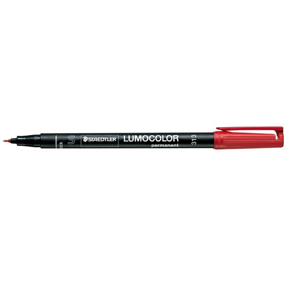 Rotulador Staedtler Lumocolor Retroproyeccion Punta De Fibra Permanente 313-2 Rojo Punta Super Fina Redonda 0.4 Mm