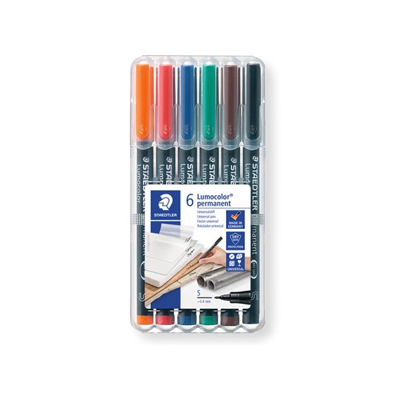 Rotulador Staedtler Lumocolor Retroproyeccion Punta De Fibra Permanente 317 Wp Estuche 6 Colores Punta Media