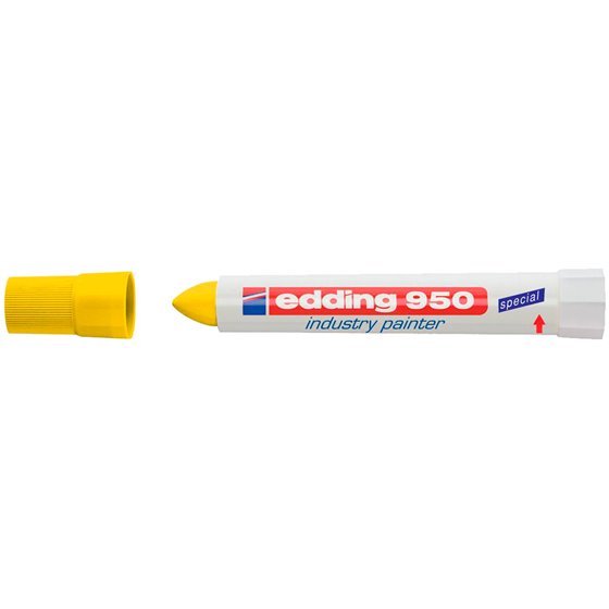 Marcador Edding Permanente 950 Pasta Opaca Amarilla Punta Redonda 10 Mm Para Superficies Oxidadas O