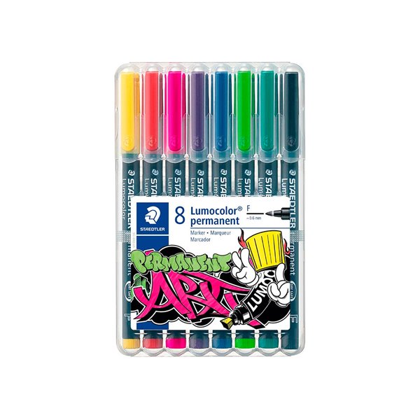 Rotulador Staedtler Lumocolor Retroproyeccion Punta De Fibra 318 Estuche De 8 Unidades Colores Surtidos