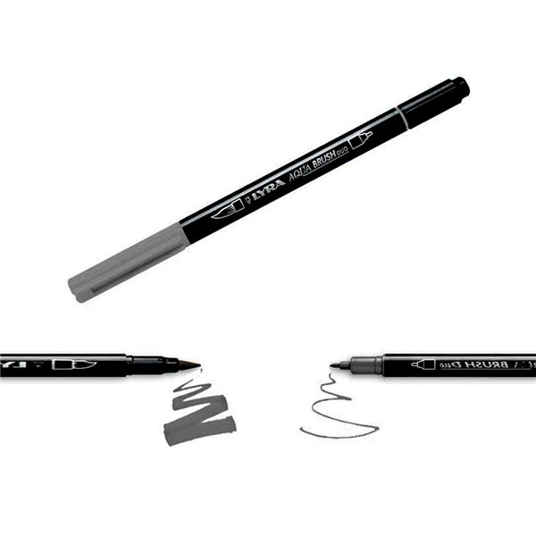 Rotulador Lyra Aqua Brush Acuarelable Doble Punta Y Pincel Tonos Grises Blister De 6 Unidades Surtidas