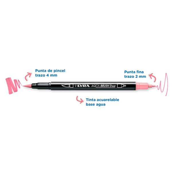 Rotulador Lyra Aqua Brush Acuarelable Doble Punta Y Pincel Tonos Pastel Blister De 6 Unidades Surtidas