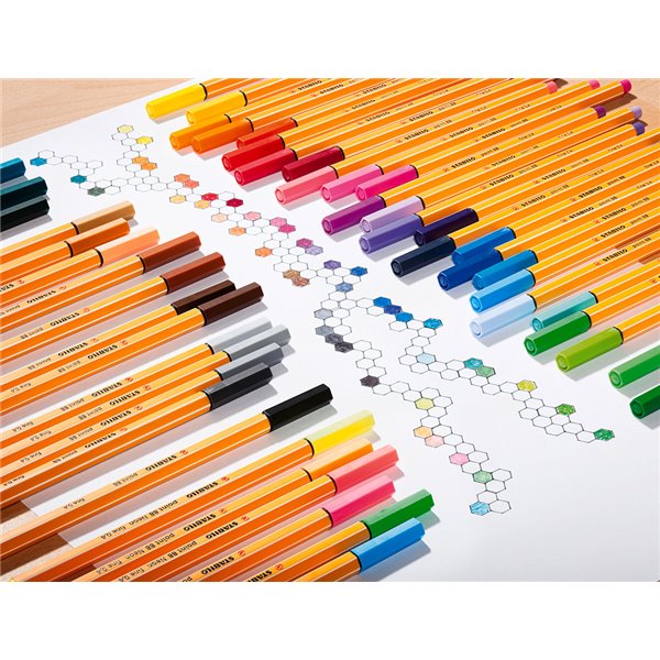 Rotulador Stabilo Punta De Fibra Point 88 Estuche De 8 Colores Surtidos Pastel