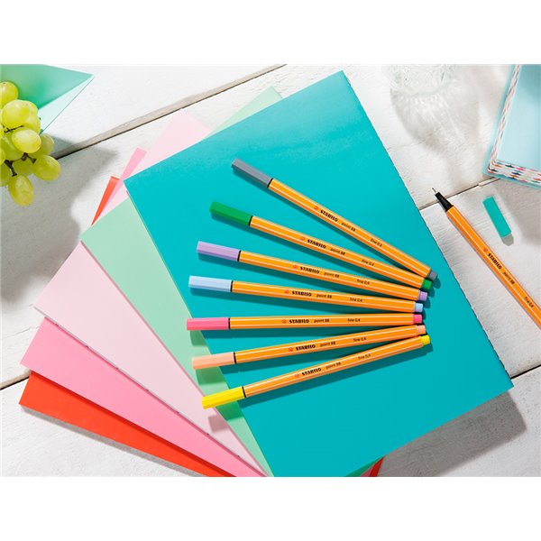 Rotulador Stabilo Punta De Fibra Point 88 Estuche De 8 Colores Surtidos Pastel