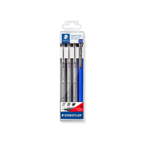Rotulador Staedtler Calibrado Micrometrico Negro Bolsa De 3 Unidades 0,2 -0,4- 0,8 Mm + Portaminas 777 Regalo