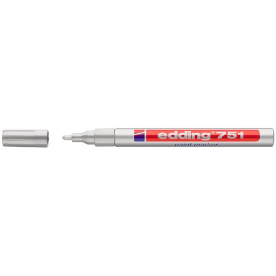 Rotulador Edding Punta Fibra 751 Plata Punta Redonda 1-2 Mm