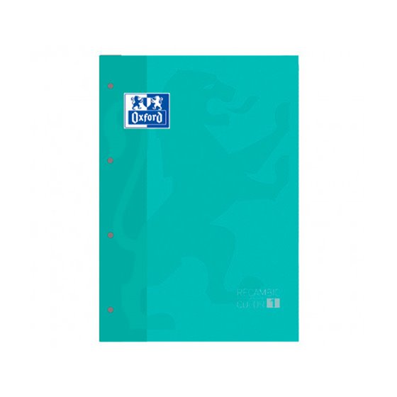 Recambio Color 1 Oxford Din A4+ 80 Hojas 90 Gr Cuadro 5 Mm 4 Taladros Color Ice Mint