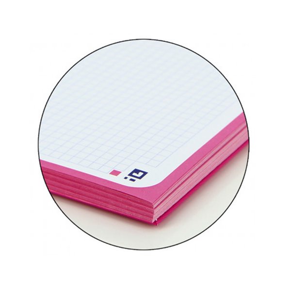 Recambio Color 1 Oxford Din A4+ 80 Hojas 90 Gr Cuadro 5 Mm 4 Taladros Color Fucsia