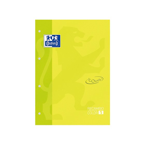 Recambio Color 1 Oxford Din A4+ 80 Hojas 90 Gr Cuadricula 5 Mm Tapa Blanda 4 Taladros Lima Touch
