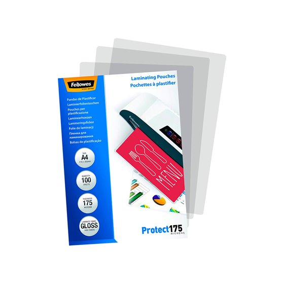 Bolsa De Plastificar Fellowes Brillo Din A4 175 Micras Pack 100 Unidades