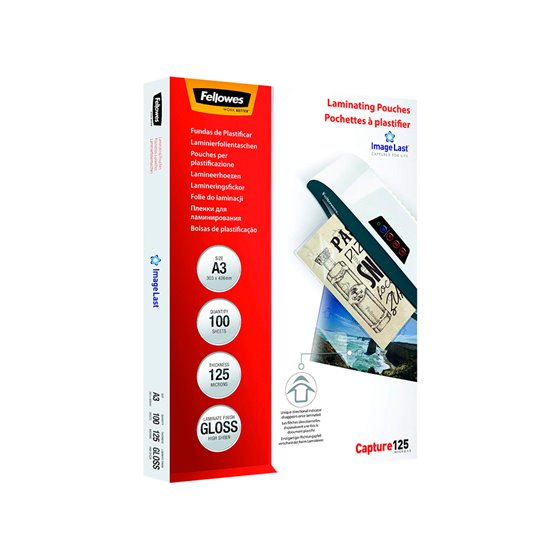 Bolsa De Plastificar Fellowes Brillo Din A3 125 Micras Pack De 100 Unidades