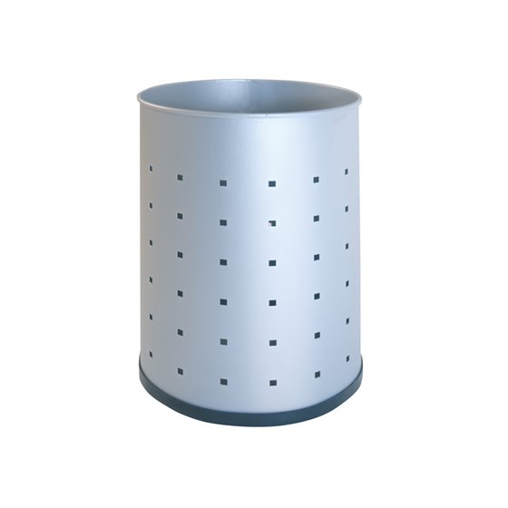 Papelera Metalica 101-R Plateada Pintada Perforada 315X215 Mm