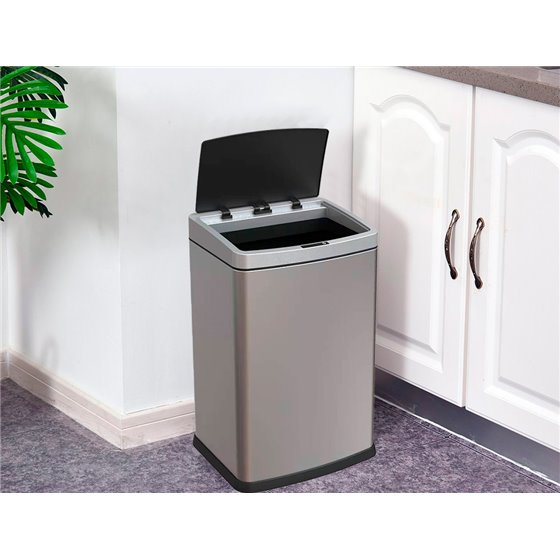 Papelera Metalica Q-Connect Con Sensor Automatico Capacidad 30 Litros 500X240X330 Mm