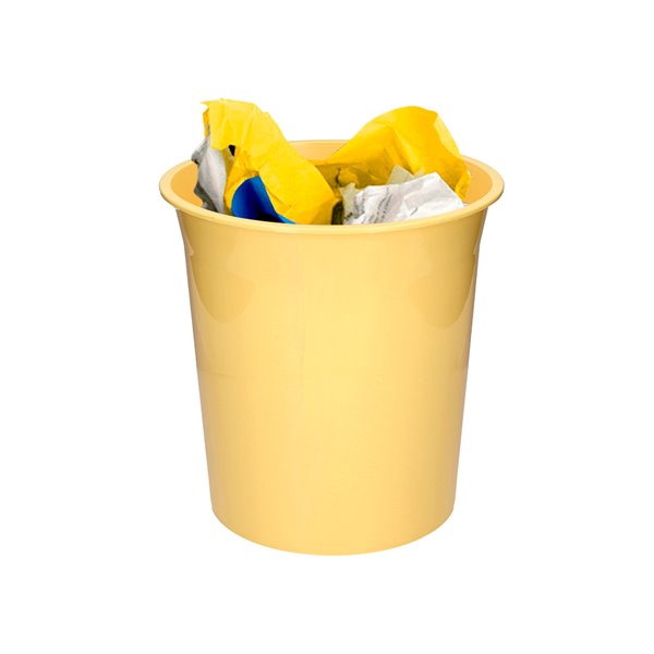 Papelera Plastico Q-Connect Amarillo Pastel Opaco 13 Litros 275X285 Mm