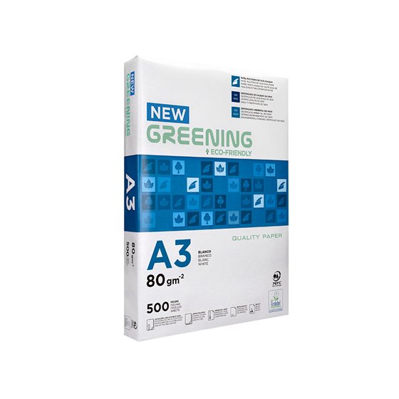 Papel Fotocopiadora Greening Din A3 80 Gramos Paquete De 500 Hojas